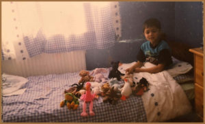 Me sittijng with my Beanie Babies