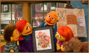 Autistic Julia from Sesame Street Stood with Family