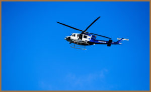 Police helicopter flying overhead