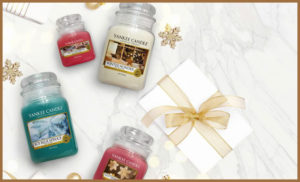 Four Christmas Themed Yankee Candles