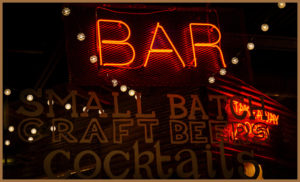 A bar sign in a bar