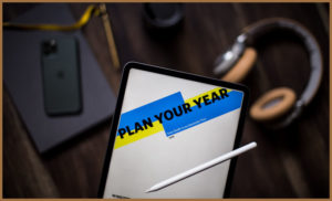 A plan for the new year on an ipad