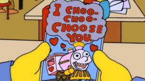 Ralph's Valentine's Day card to Lisa in The Simpsons