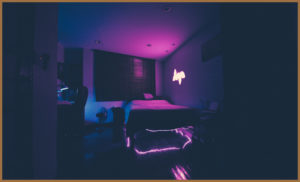 Neon lights in an autism sensory room