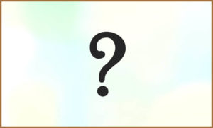 A question mark on a pastel background